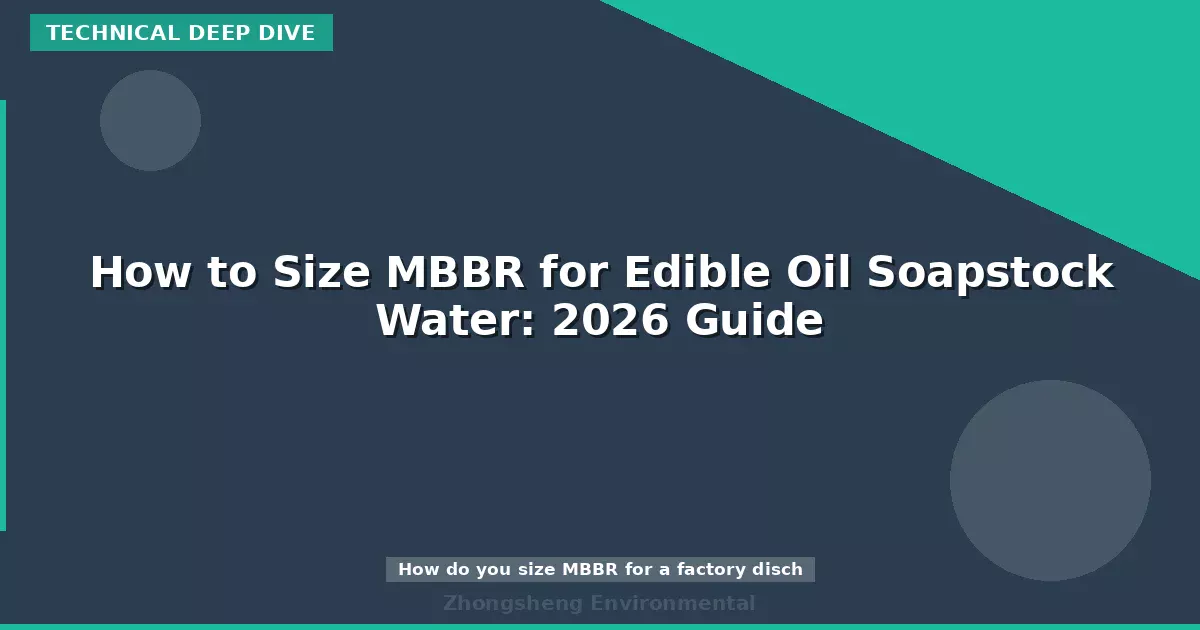 How to Size MBBR for Edible Oil Soapstock Water: 2026 Guide