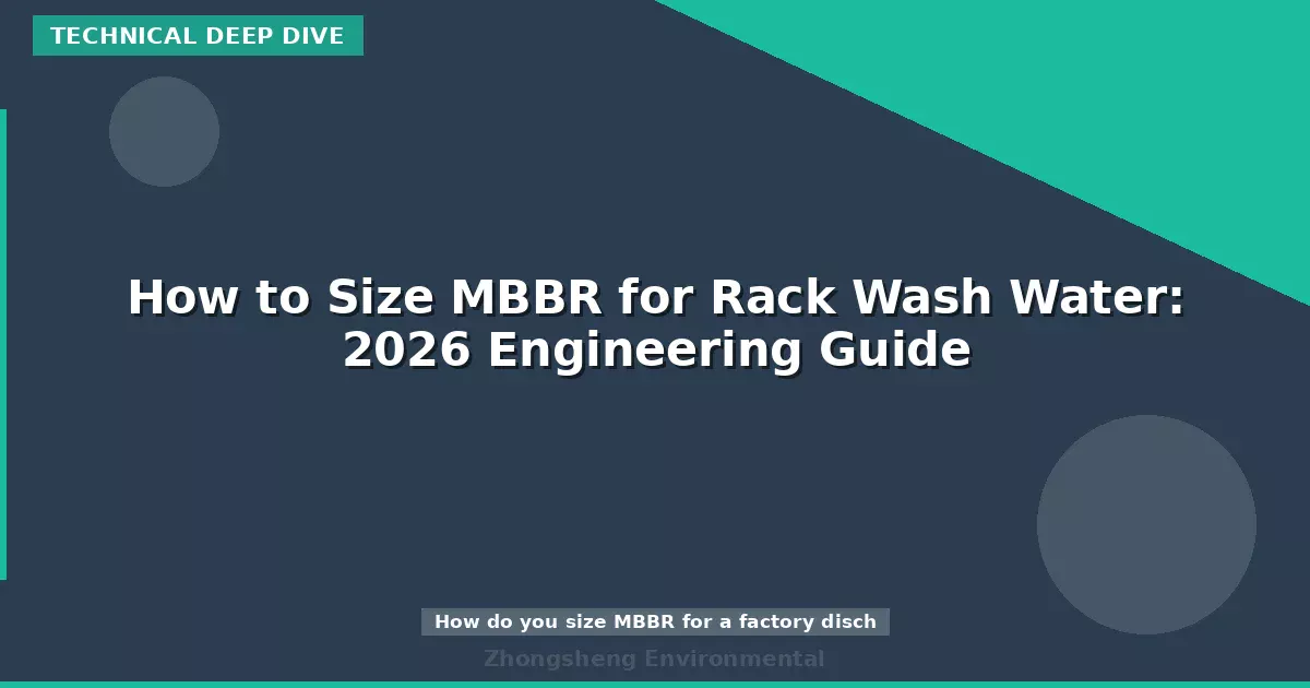 How to Size MBBR for Rack Wash Water: 2026 Engineering Guide