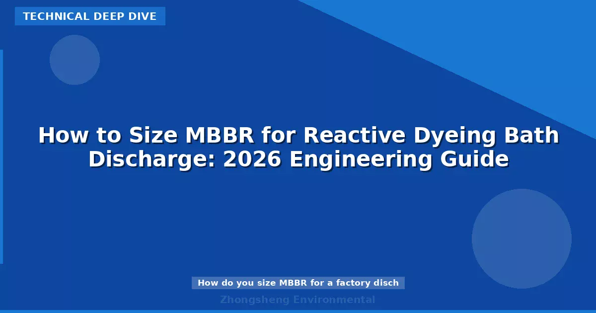 How to Size MBBR for Reactive Dyeing Bath Discharge: 2026 Engineering Guide