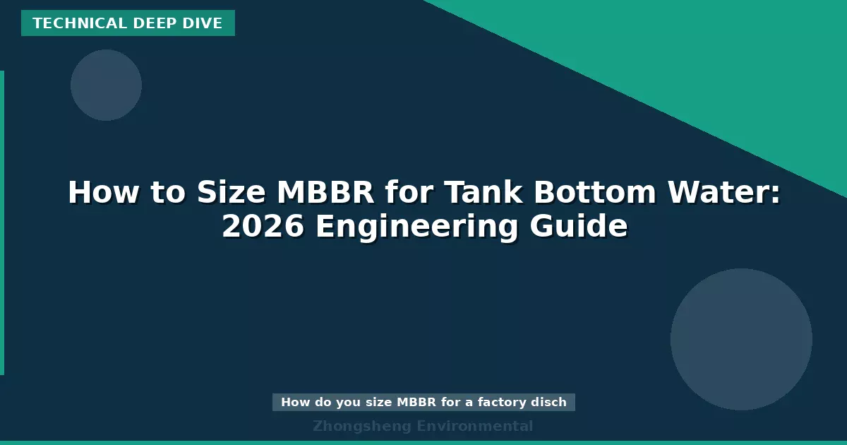 How to Size MBBR for Tank Bottom Water: 2026 Engineering Guide