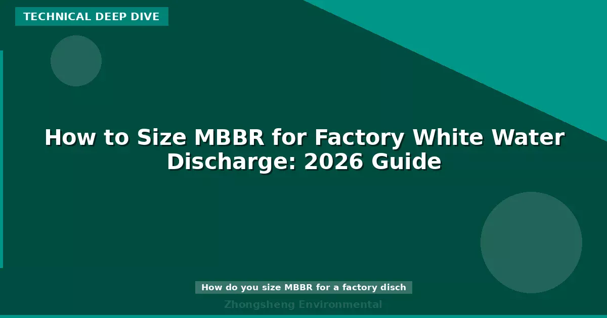How to Size MBBR for Factory White Water Discharge: 2026 Guide