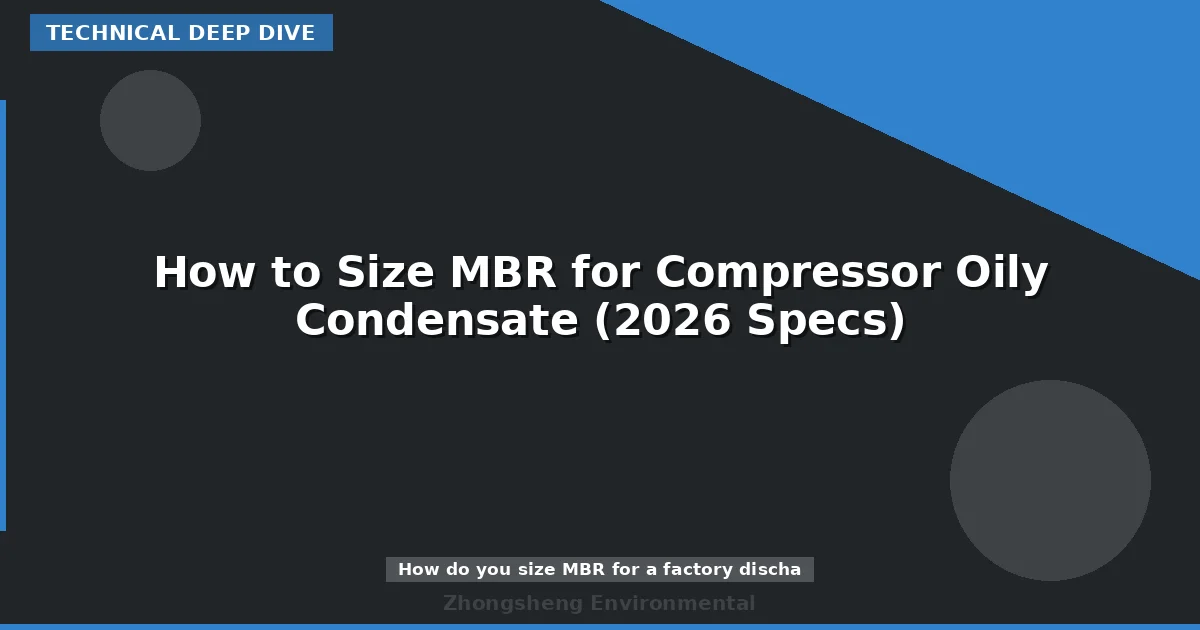 How to Size MBR for Compressor Oily Condensate (2026 Specs)