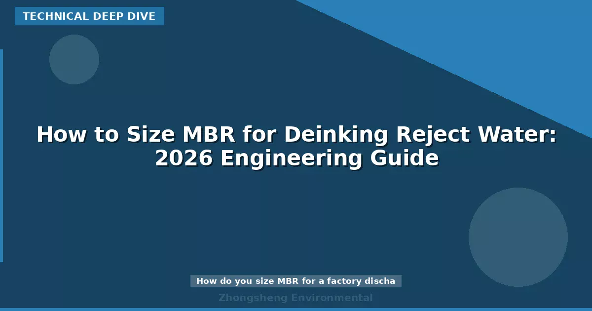 How to Size MBR for Deinking Reject Water: 2026 Engineering Guide