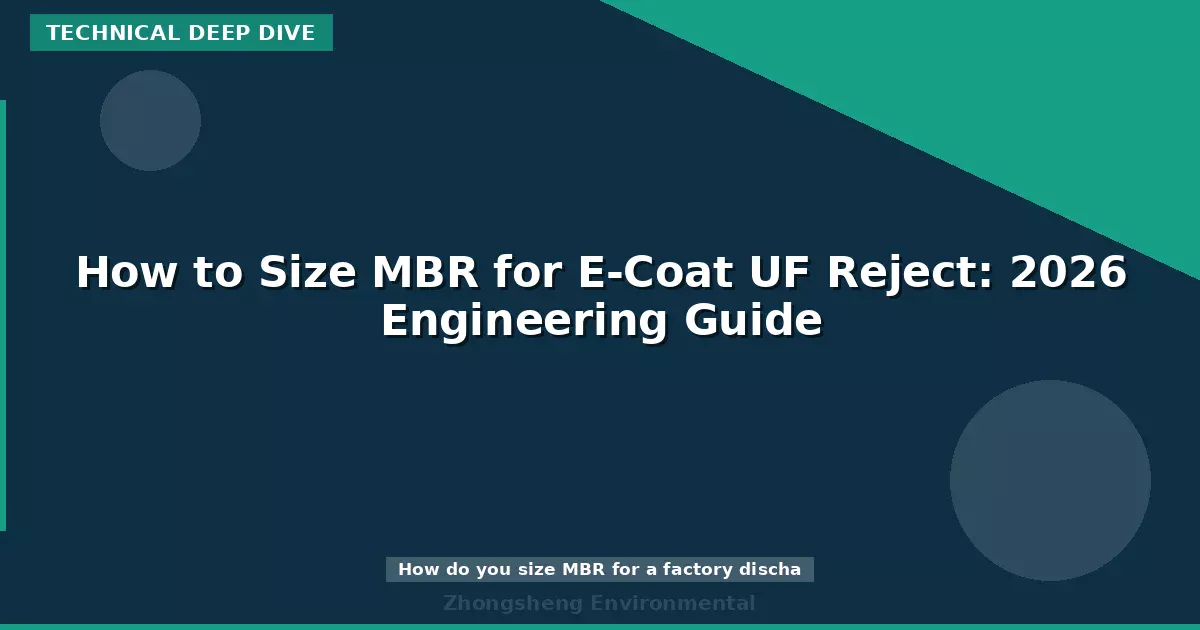 How to Size MBR for E-Coat UF Reject: 2026 Engineering Guide