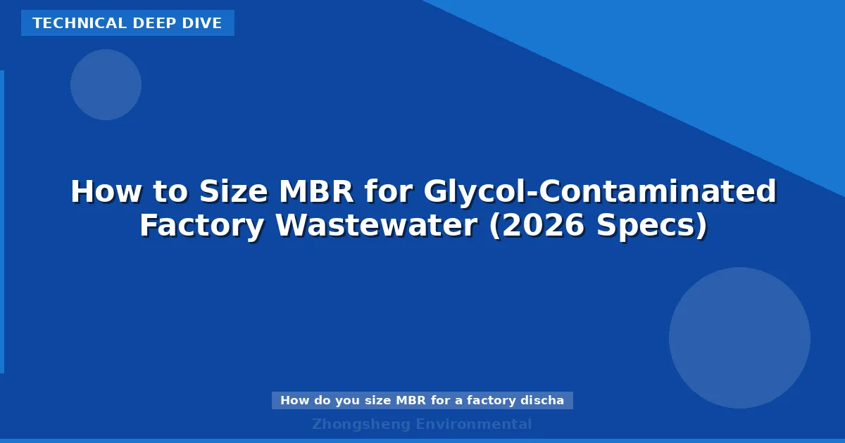 How to Size MBR for Glycol-Contaminated Factory Wastewater (2026 Specs)