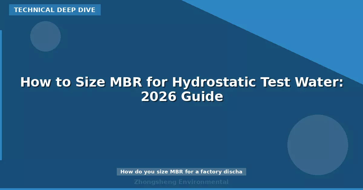 How to Size MBR for Hydrostatic Test Water: 2026 Guide