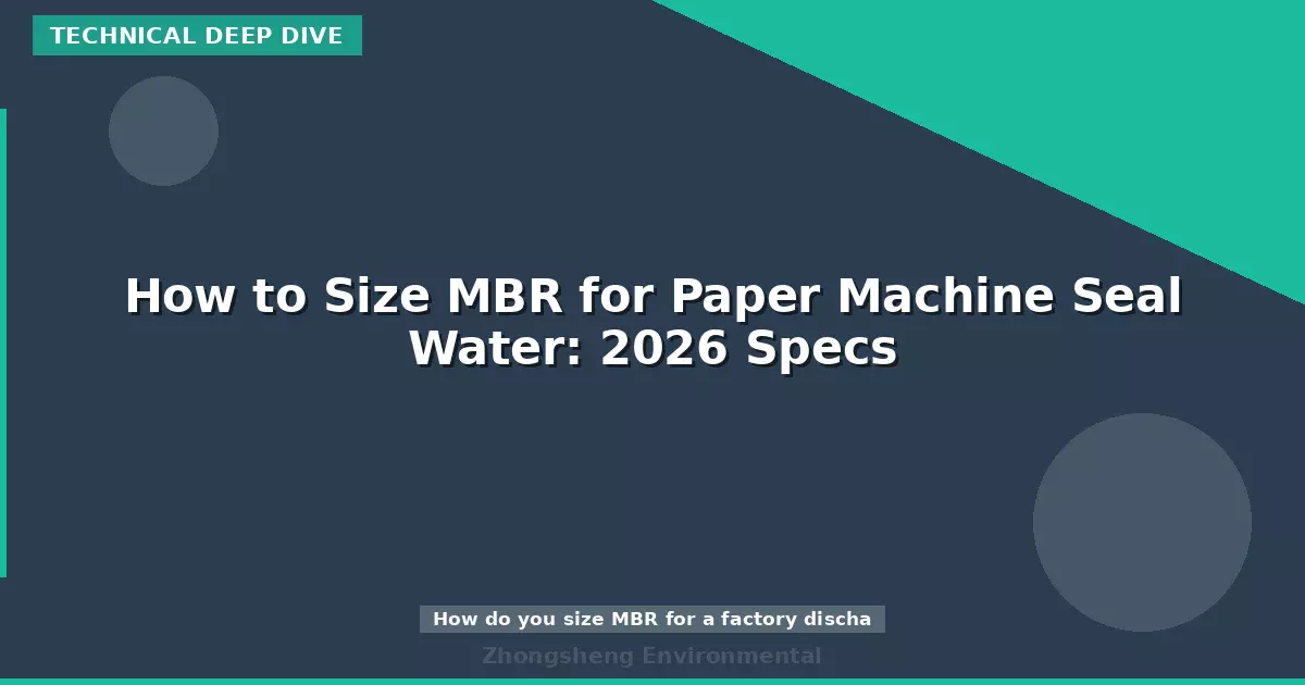 How to Size MBR for Paper Machine Seal Water: 2026 Specs