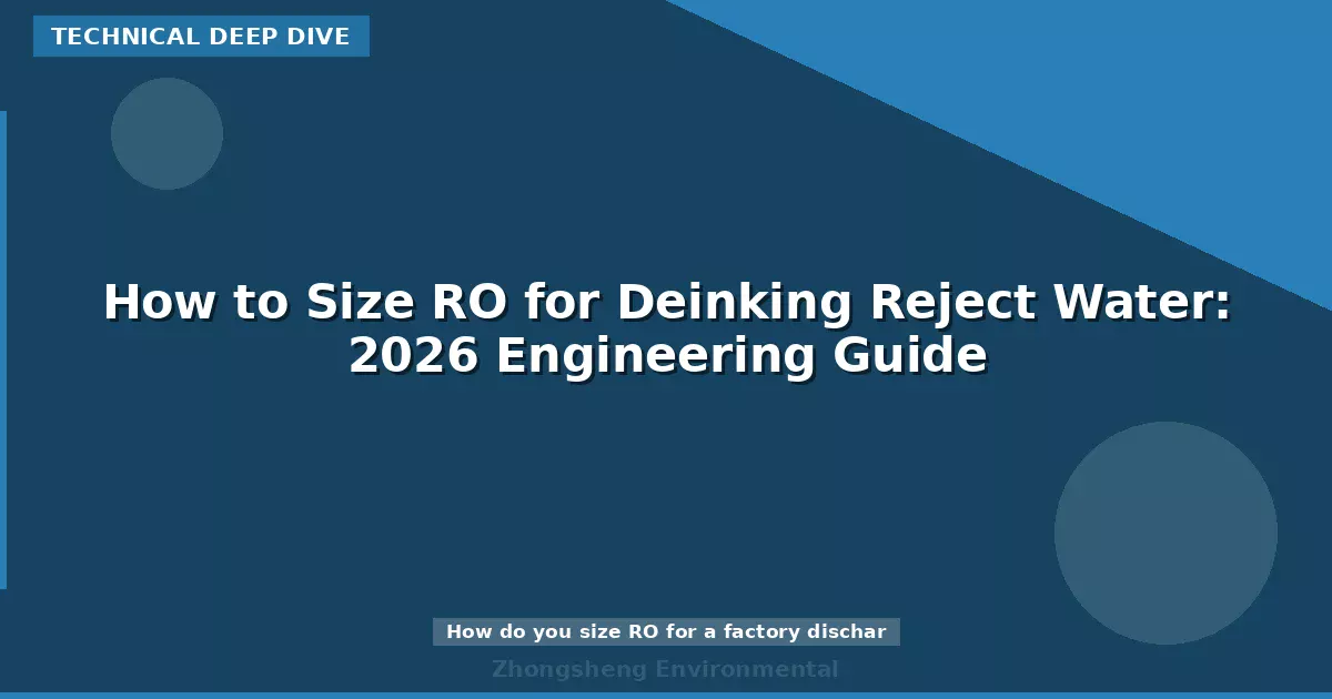 How to Size RO for Deinking Reject Water: 2026 Engineering Guide