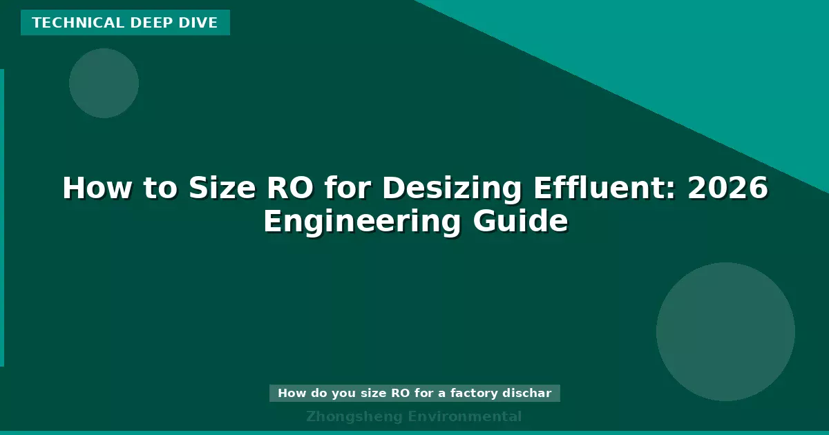 How to Size RO for Desizing Effluent: 2026 Engineering Guide