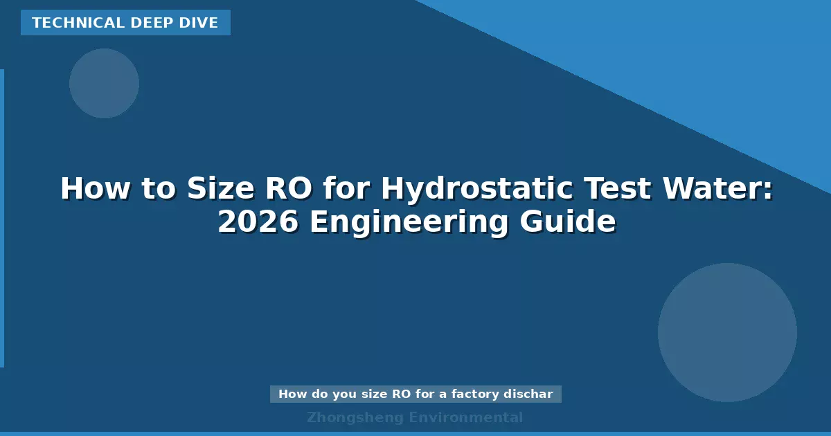 How to Size RO for Hydrostatic Test Water: 2026 Engineering Guide