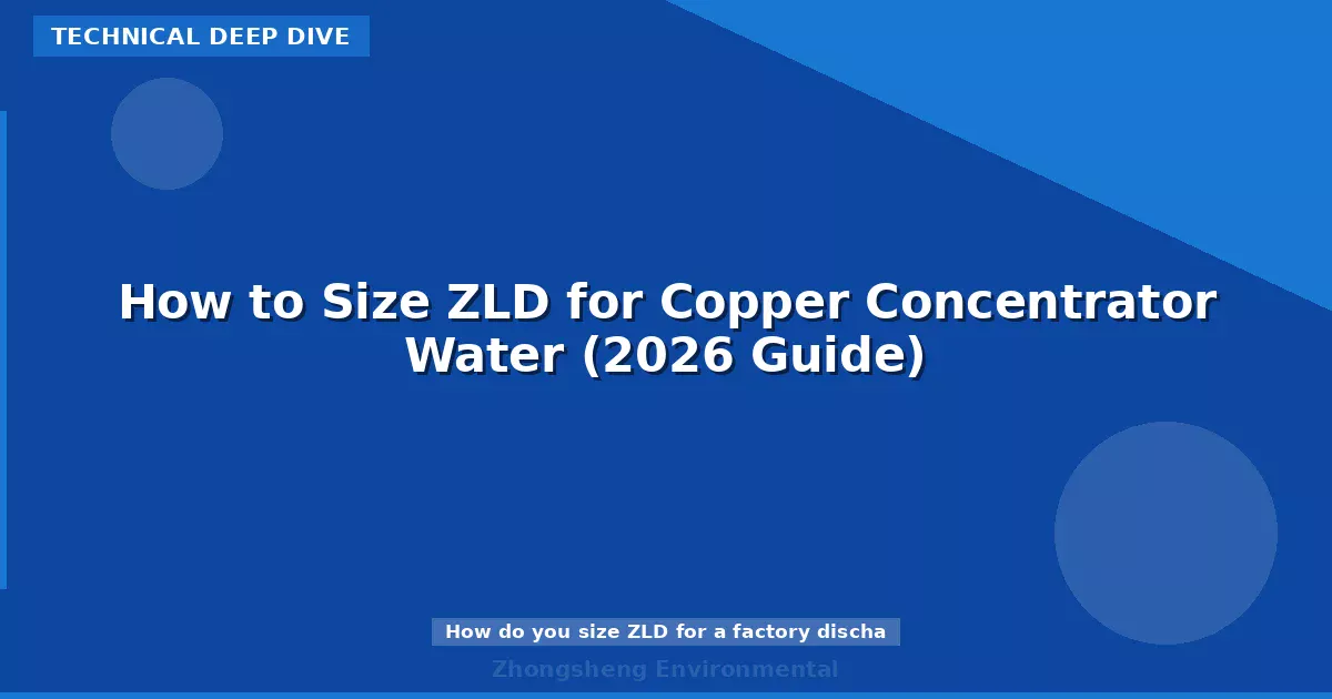 How to Size ZLD for Copper Concentrator Water (2026 Guide)