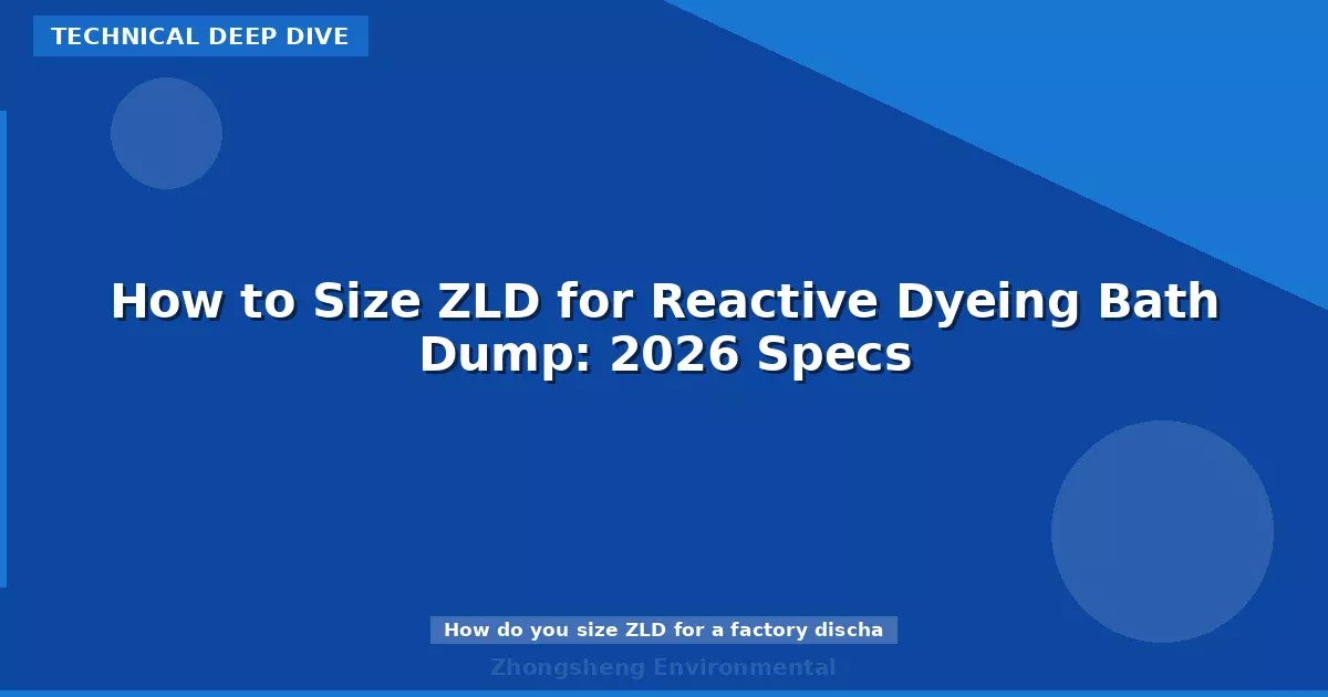 How to Size ZLD for Reactive Dyeing Bath Dump: 2026 Specs