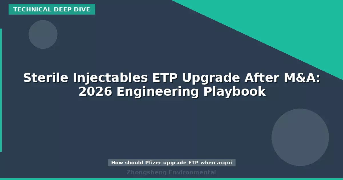 Sterile Injectables ETP Upgrade After M&A: 2026 Engineering Playbook