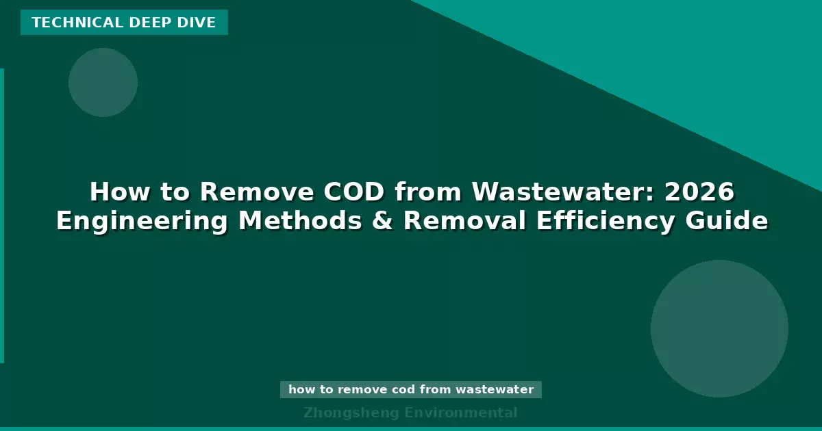 How to Remove COD from Wastewater: 2026 Engineering Methods & Removal Efficiency Guide