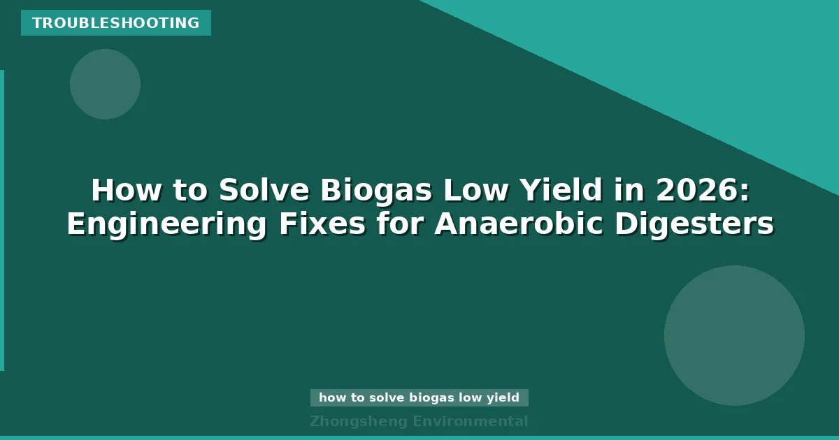 How to Solve Biogas Low Yield in 2026: Engineering Fixes for Anaerobic Digesters