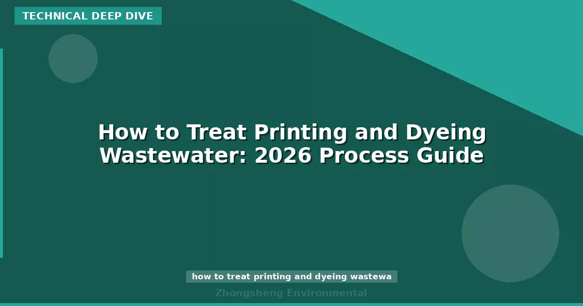 How to Treat Printing and Dyeing Wastewater: 2026 Process Guide