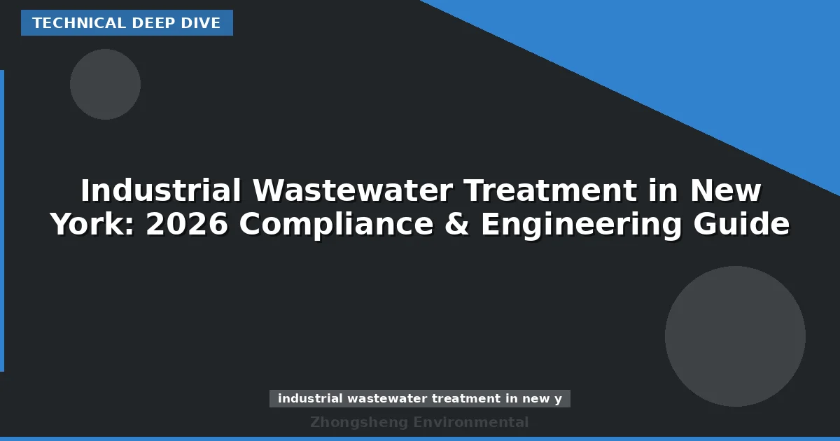 Industrial Wastewater Treatment in New York: 2026 Compliance & Engineering Guide