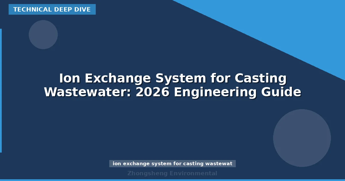Ion Exchange System for Casting Wastewater: 2026 Engineering Guide