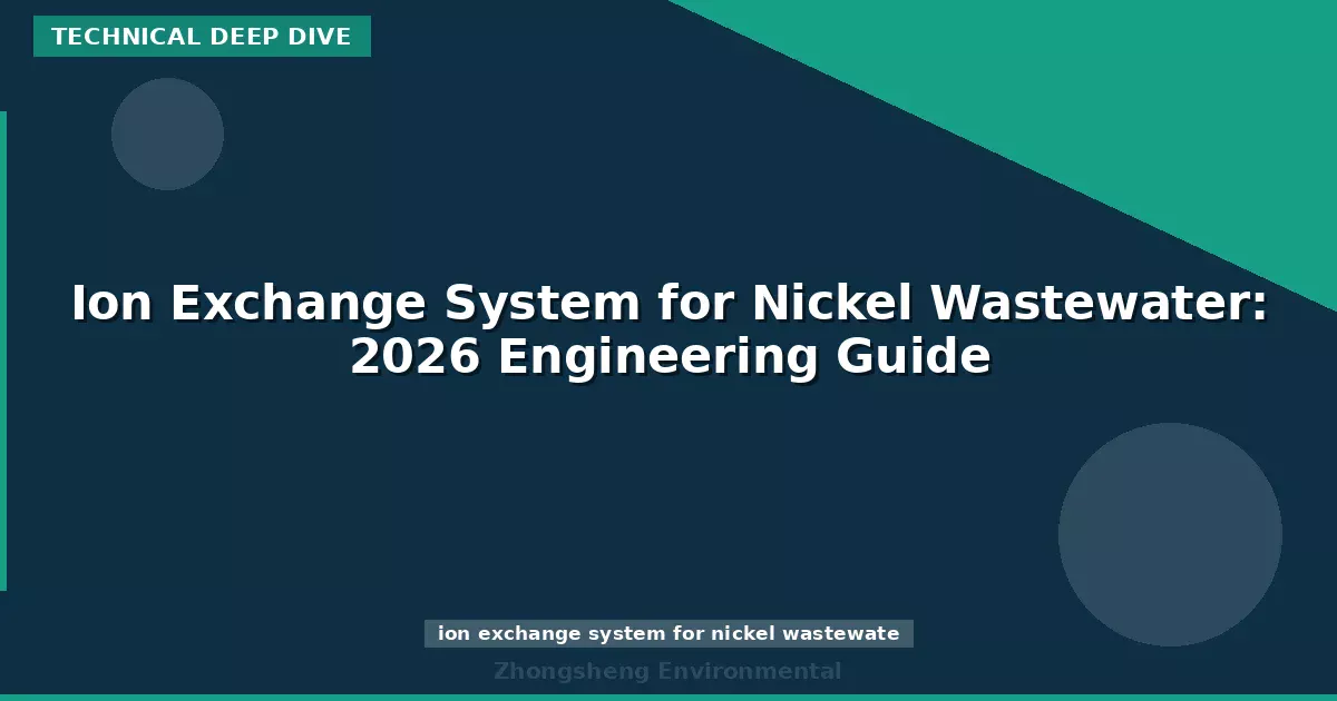 Ion Exchange System for Nickel Wastewater: 2026 Engineering Guide