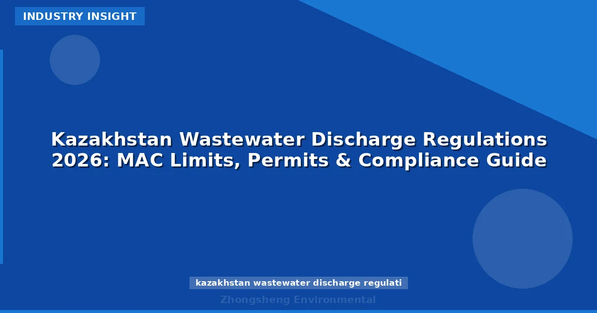 Kazakhstan Wastewater Discharge Regulations 2026: MAC Limits, Permits & Compliance Guide