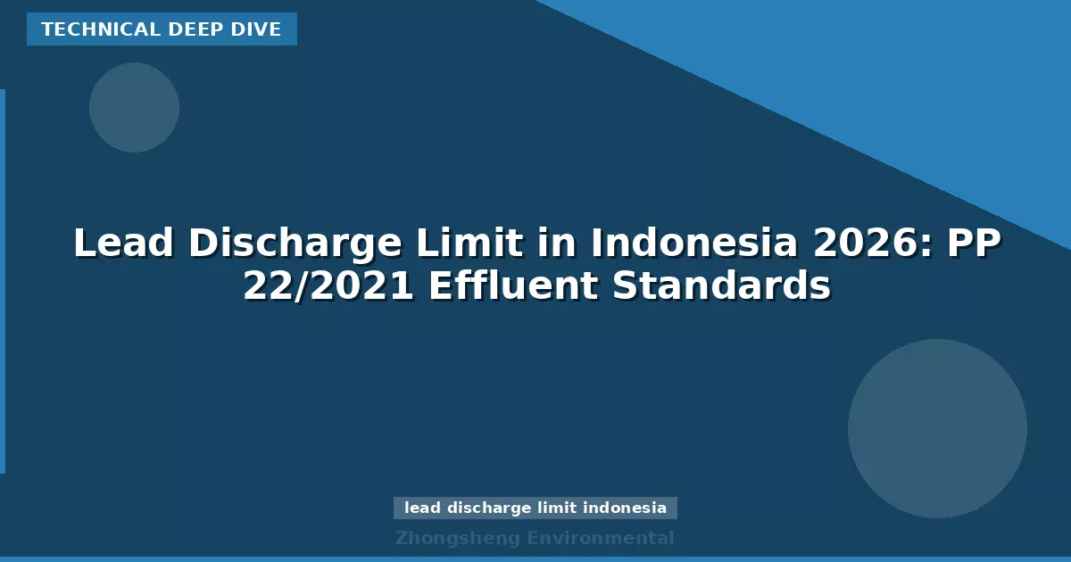 Lead Discharge Limit in Indonesia 2026: PP 22/2021 Effluent Standards