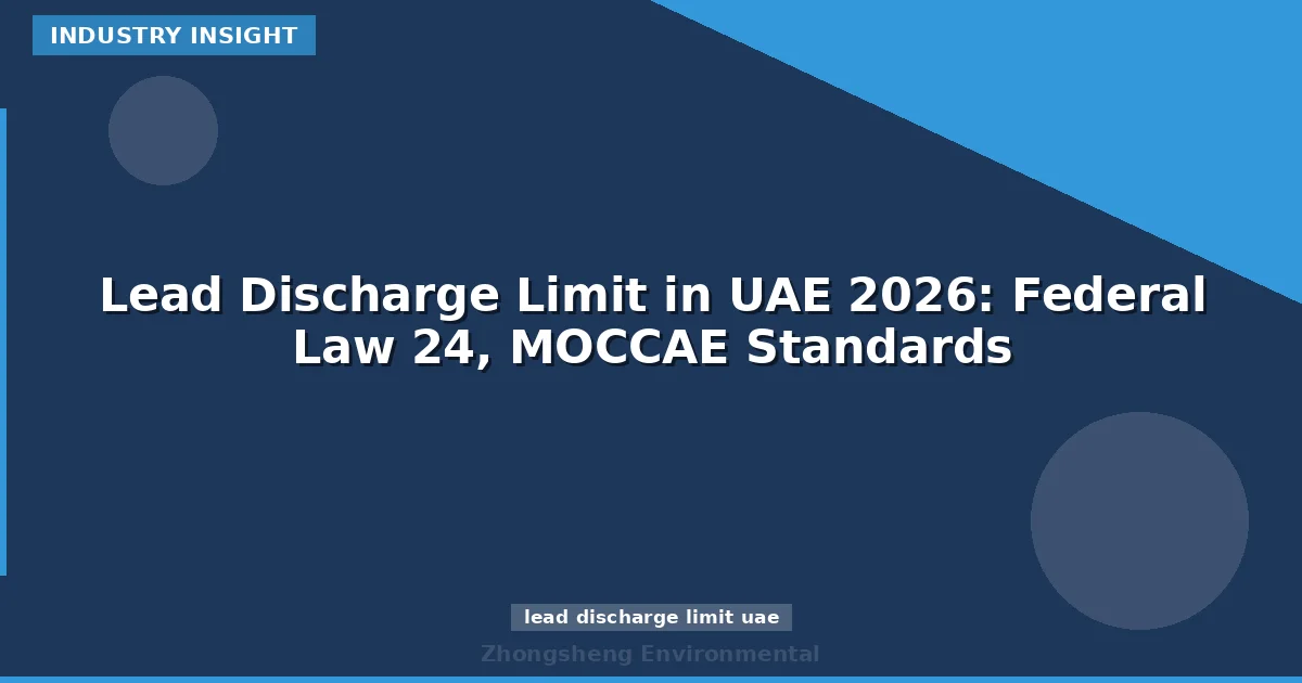 Lead Discharge Limit in UAE 2026: Federal Law 24, MOCCAE Standards