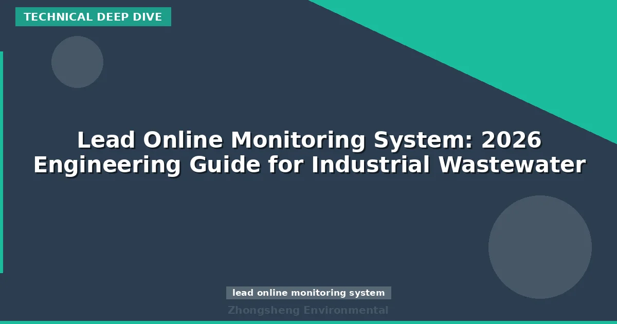 Lead Online Monitoring System: 2026 Engineering Guide for Industrial Wastewater