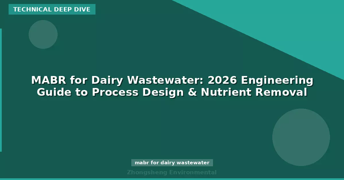 MABR for Dairy Wastewater: 2026 Engineering Guide to Process Design & Nutrient Removal