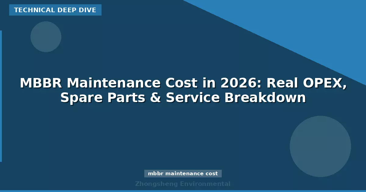 MBBR Maintenance Cost in 2026: Real OPEX, Spare Parts & Service Breakdown