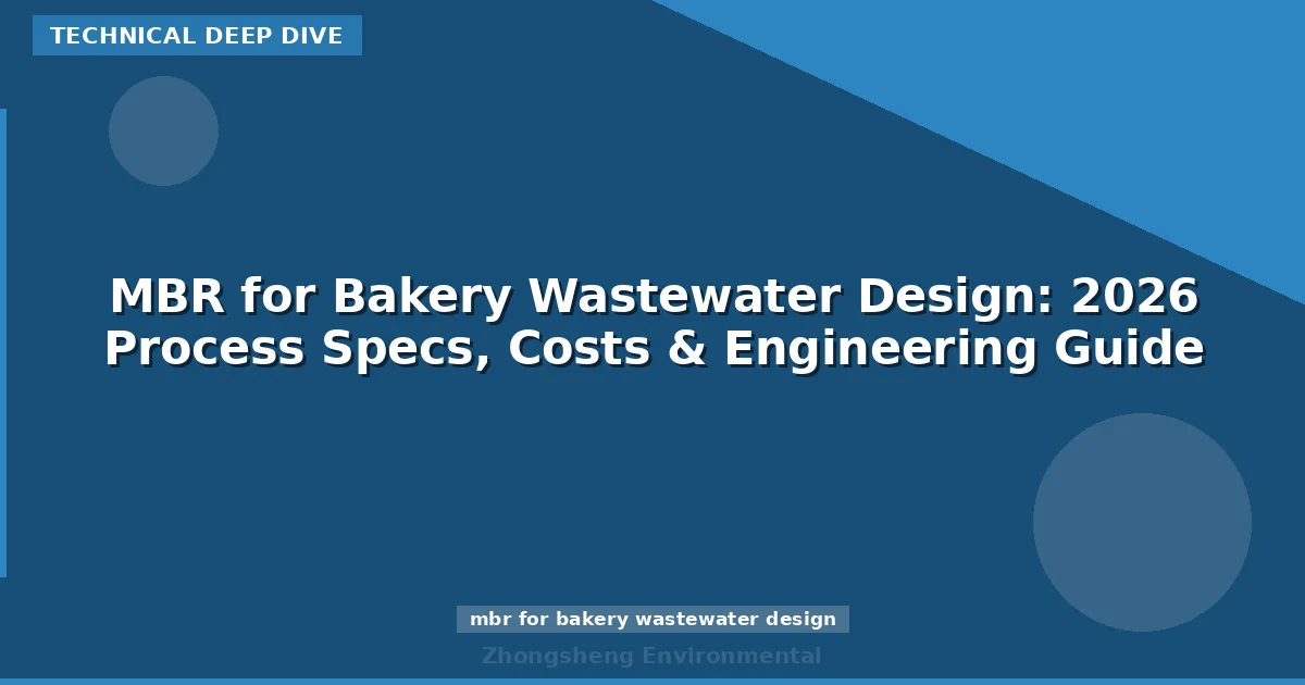 MBR for Bakery Wastewater Design: 2026 Process Specs, Costs & Engineering Guide