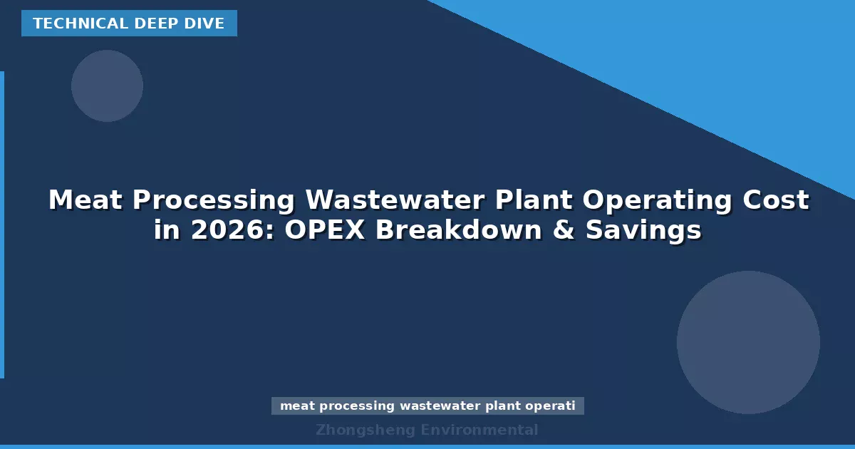 Meat Processing Wastewater Plant Operating Cost in 2026: OPEX Breakdown & Savings
