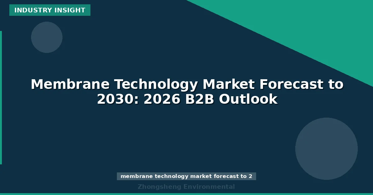 Membrane Technology Market Forecast to 2030: 2026 B2B Outlook
