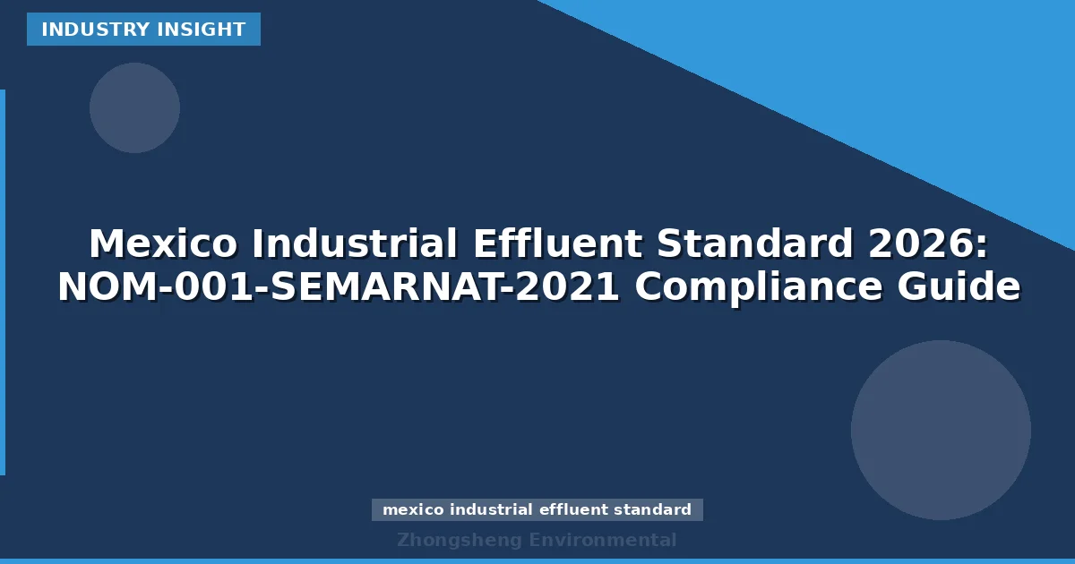 Mexico Industrial Effluent Standard 2026: NOM-001-SEMARNAT-2021 Compliance Guide