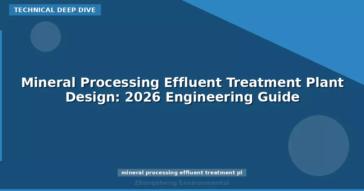 Mineral Processing Effluent Treatment Plant Design: 2026 Engineering Guide