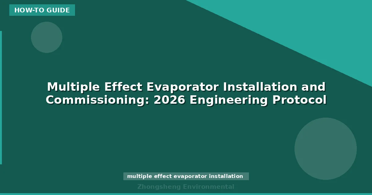 Multiple Effect Evaporator Installation and Commissioning: 2026 Engineering Protocol