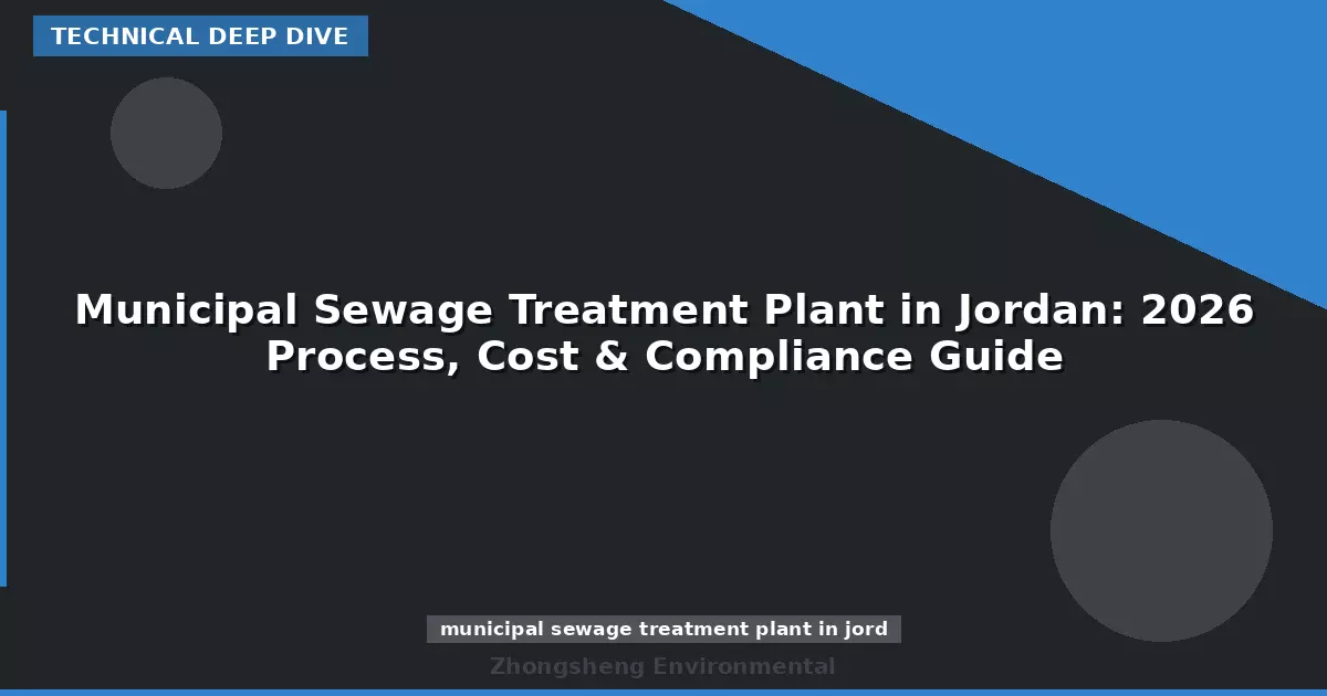 Municipal Sewage Treatment Plant in Jordan: 2026 Process, Cost & Compliance Guide
