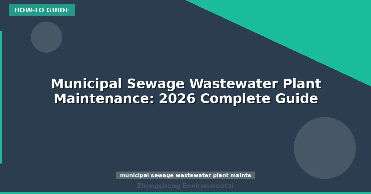 Municipal Sewage Wastewater Plant Maintenance: 2026 Complete Guide