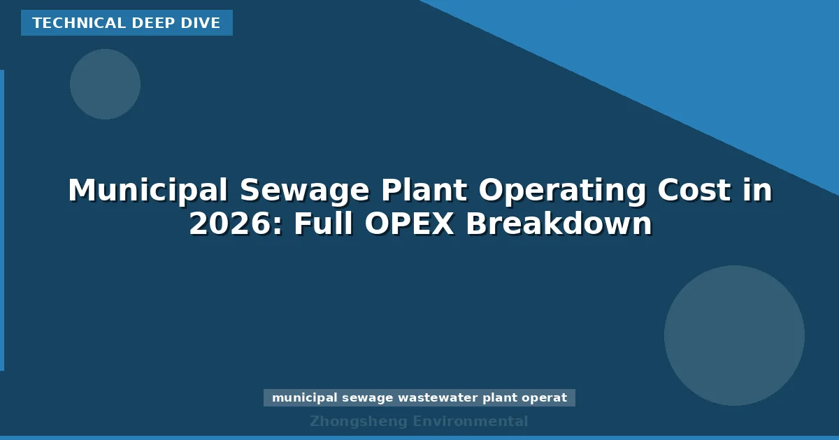 Municipal Sewage Plant Operating Cost in 2026: Full OPEX Breakdown
