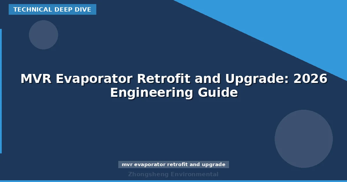 MVR Evaporator Retrofit and Upgrade: 2026 Engineering Guide