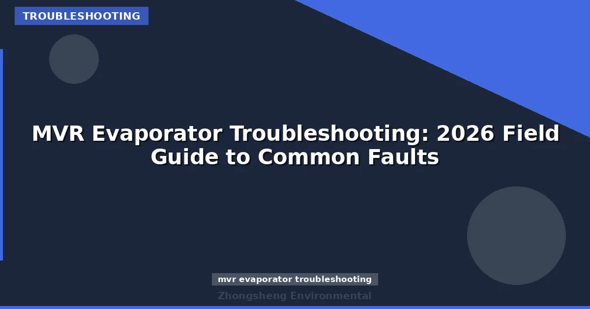 MVR Evaporator Troubleshooting: 2026 Field Guide to Common Faults