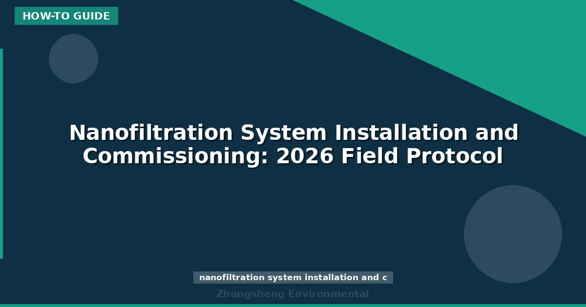 Nanofiltration System Installation and Commissioning: 2026 Field Protocol