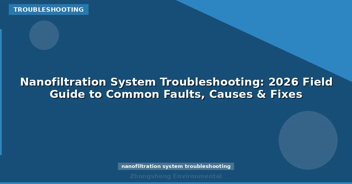 Nanofiltration System Troubleshooting: 2026 Field Guide to Common Faults, Causes & Fixes