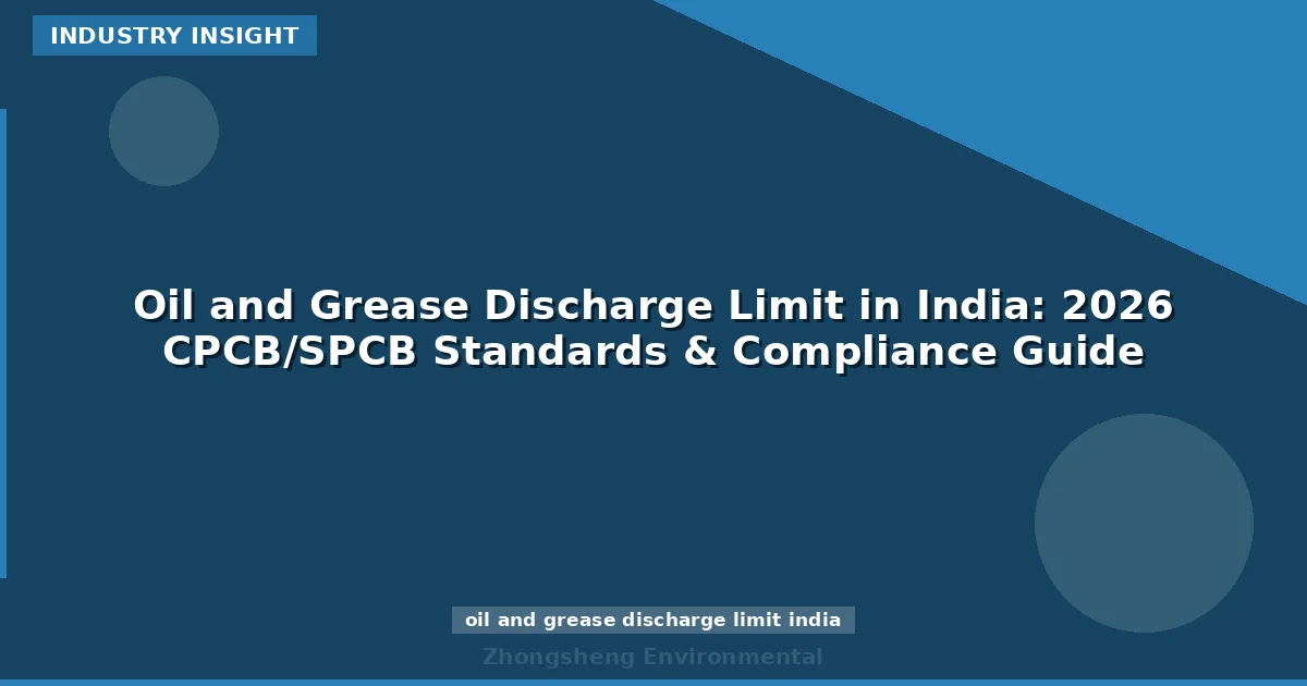 Oil and Grease Discharge Limit in India: 2026 CPCB/SPCB Standards & Compliance Guide