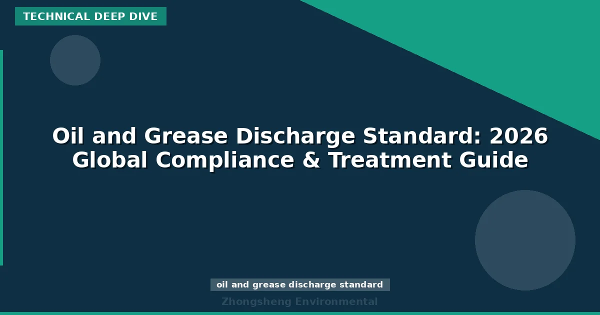 Oil and Grease Discharge Standard: 2026 Global Compliance & Treatment Guide