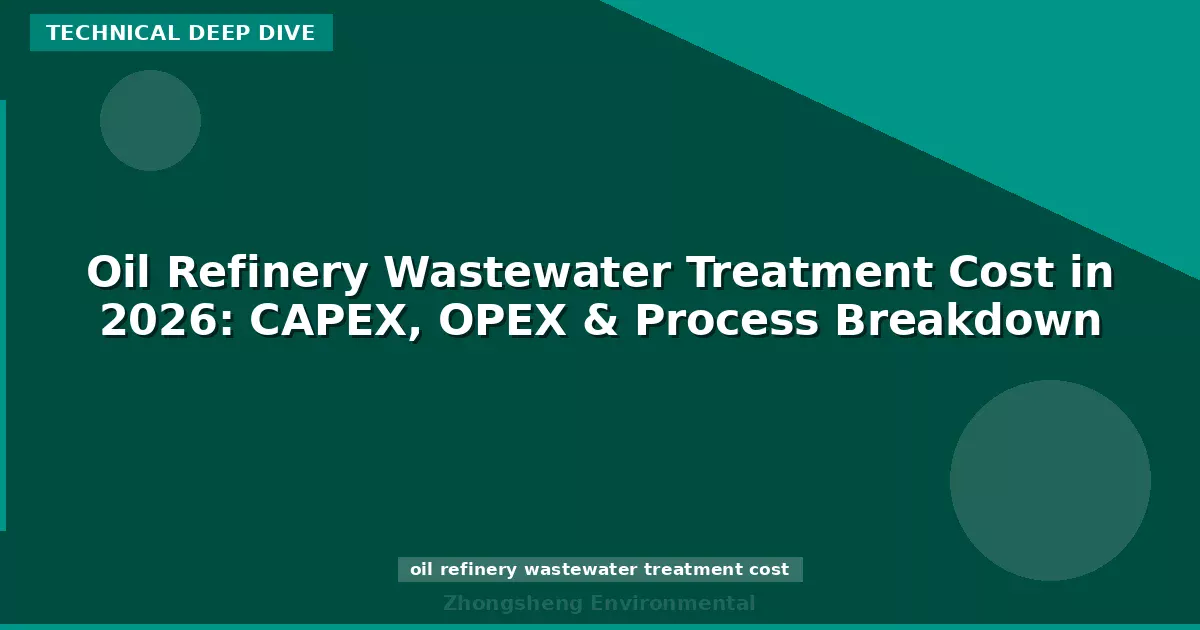 Oil Refinery Wastewater Treatment Cost in 2026: CAPEX, OPEX & Process Breakdown