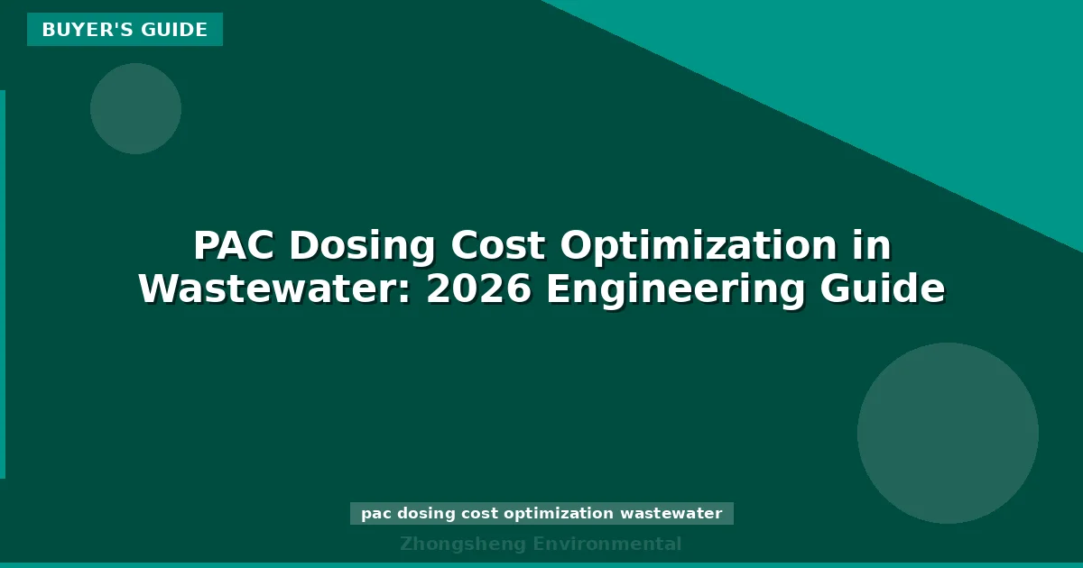 PAC Dosing Cost Optimization in Wastewater: 2026 Engineering Guide