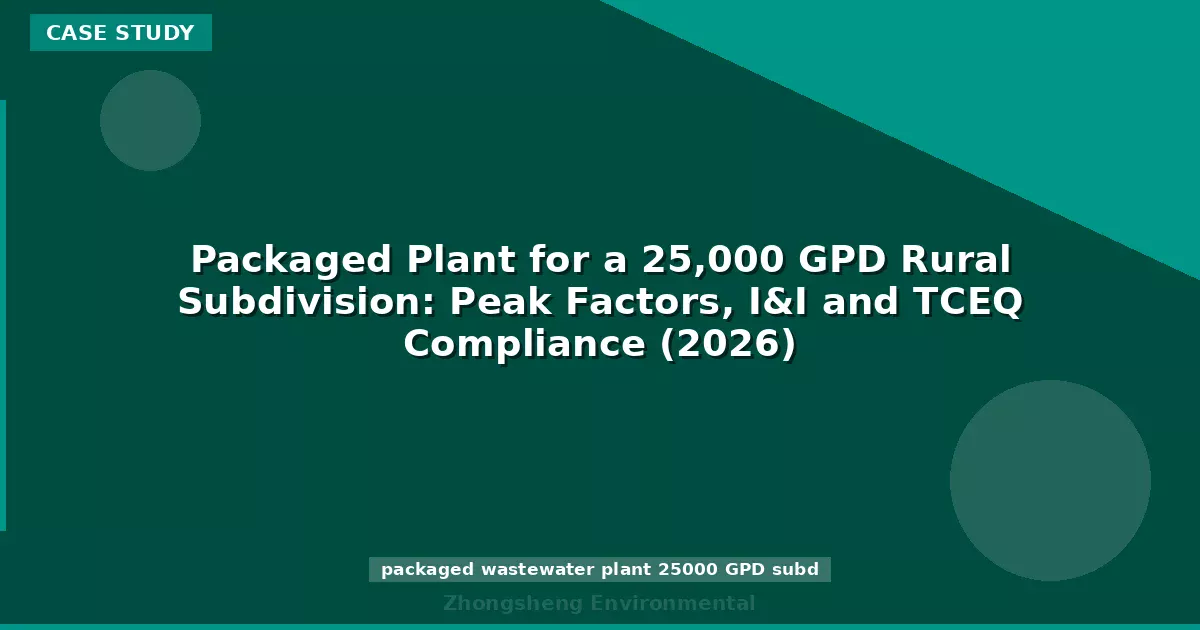 Packaged Plant for a 25,000 GPD Rural Subdivision: Peak Factors, I&I and TCEQ Compliance (2026)