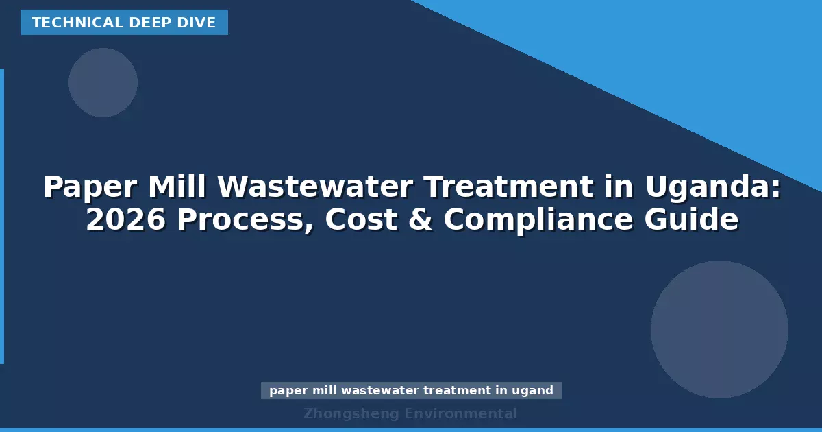Paper Mill Wastewater Treatment in Uganda: 2026 Process, Cost & Compliance Guide