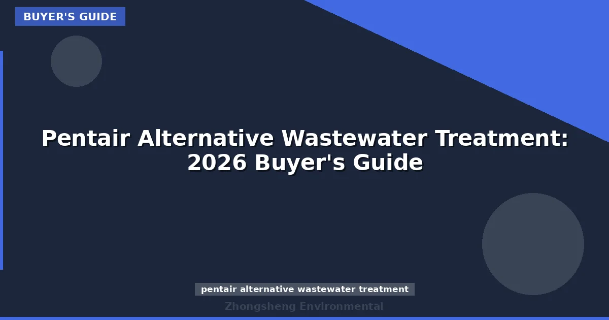 Pentair Alternative Wastewater Treatment: 2026 Buyer's Guide