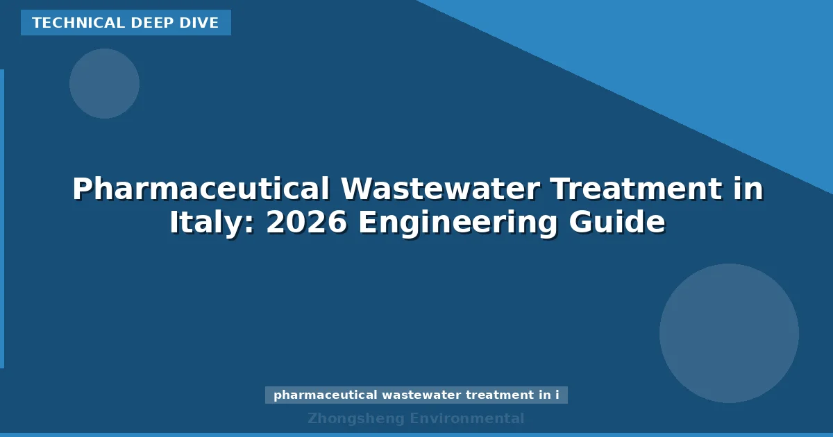 Pharmaceutical Wastewater Treatment in Italy: 2026 Engineering Guide